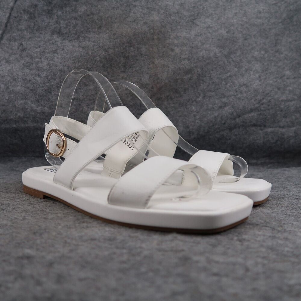 Steve Madden Shoes Womens 9.5 Sandals Dressy Casual Flat Slingback Ethos White